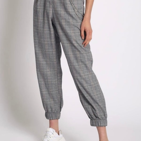 PLAID JOGGERS WITH CHAIN - Picture 3 of 8